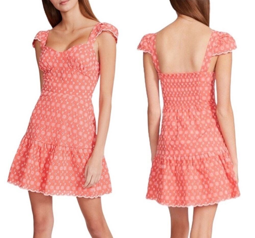 Betsy Johnson Ditsy Cotton Eyelet Bustier Mini Dress Summer Party Classic